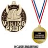 Viking Pride Medals, 2" Gold Viking Pride Mascot Medal Award with Free Custom Engraving 100 Pack view 2