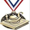 Academic Medals, 2" Gold Lamp of Learning Education Medal Award with Free Custom Engraving 50 Pack Prime view 1