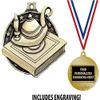 Academic Medals, 2" Gold Lamp of Learning Education Medal Award with Free Custom Engraving 50 Pack Prime view 2