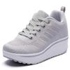 DADAWEN Women's Slip On Breathable Mesh Walking Tennis Shoes Lightweight Comfort Wedge Platform Casual Sneakers for Gym Travel Work Gray US Size 10 view 1