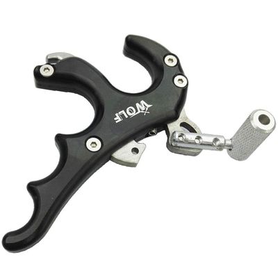 Compound Bow Release Aid Trigger Archery 4 Finger Release Aid Grip Caliper Accessories for Outdoor Hunting (Black)