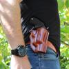 Masc Premium Leather OWB Paddle Holster Open Top Fits Taurus Judge (Up to 3" cyl) 4510 Steel Frame .410GA/45LC 3" Barrel, Right-Hand Draw, Brown #1062# view 2