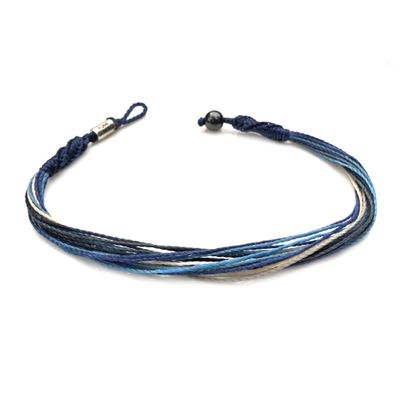Rumi Sumaq Ankle Bracelet Unisex Anklet with Hematite Stone for Men and Women - Handmade Woven Knot Surfer Beach Jewelry