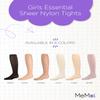 MeMoi Essential Sheer Nylon Tights for Girls, Ultra Soft and Lightweight Opaque Girls Tights - Sizes A-12, Black, 6-8 view 2