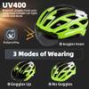 Bike Helmet, Basecamp Bicycle Helmet with Rear Light & Detachable Magnetic Goggles Lightweight Cycling Helmet Adjustable for Adult Men Women Mountain & Road (BC-069) view 2