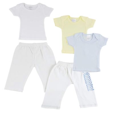 bambini Infant Boys T-Shirts and Track Sweatpants - Small White/Blue