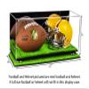 Better Display Cases Acrylic Mini - Miniature (not Full Size) Football and Helmet Display Case with Mirror Case, Silver Risers and Turf Base (A019-SR) view 2