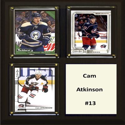 C&I Collectables NHL Columbus Blue Jackets Mens 810ATKINSONNHL 6"x8" Cam Atkinson Columbus Blue Jackets Two Card Plaque, Brown, N/A