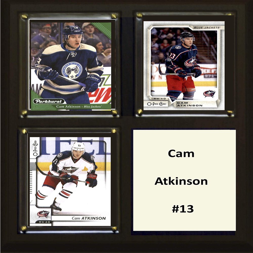 C&I Collectables NHL Columbus Blue Jackets Mens 810ATKINSONNHL 6"x8" Cam Atkinson Columbus Blue Jackets Two Card Plaque, Brown, N/A