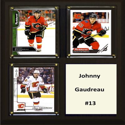 C&I Collectables NHL Calgary Flames Mens 810GAUDREAUNHL 6"x8" Johnny Gaudreau Calgary Flames Two Card Plaque, Brown, N/A