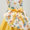Big Girls Ruffle A-Line Rustic Flower Dress Party Wedding Pageant Ball Gowns Sundress Bridesmaid Formal Fancy Floral Graduation Dresses Size 7T 8T (Yellow 140) view 2