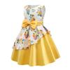 Big Girls Ruffle A-Line Rustic Flower Dress Party Wedding Pageant Ball Gowns Sundress Bridesmaid Formal Fancy Floral Graduation Dresses Size 7T 8T (Yellow 140) view 3