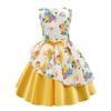 Big Girls Ruffle A-Line Rustic Flower Dress Party Wedding Pageant Ball Gowns Sundress Bridesmaid Formal Fancy Floral Graduation Dresses Size 7T 8T (Yellow 140) view 4