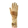 RUNHENG Kids Stretchy Satin Long Finger Dress Bowknot Gloves, 11.4 Inch (Gold) view 3