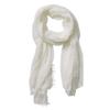 XRDSS Summer Cotton Blend Crinkle Vintage Soft Scarf with Fringed Edges 35"  70" (White) view 1