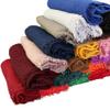 XRDSS Summer Cotton Blend Crinkle Vintage Soft Scarf with Fringed Edges 35"  70" (White) view 4