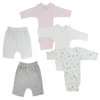 bambini Infant Girls Long Sleeve Onezies and Pants White/Grey