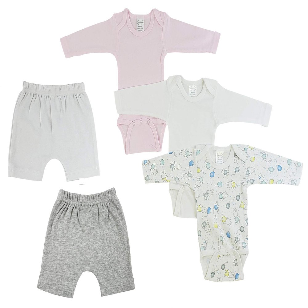 bambini Infant Girls Long Sleeve Onezies and Pants White/Grey