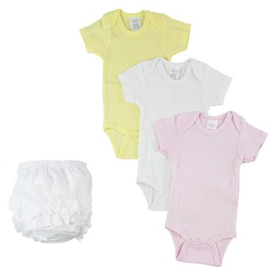 bambini White Girl's Onezies and Fancy Pants Underwear