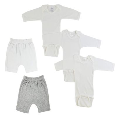 bambini Infant Long Sleeve Onezies and Shorts White/Grey