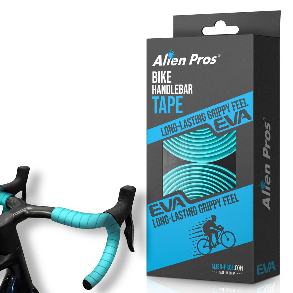 ALIEN PROS Bike Handlebar Tape EVA (Set of 2) Bianchi Green - Enhance Your Bike Grip with These Bicycle Handle bar Tape - Wrap Your Bike for an Awesome Comfortable Ride (Set of 2, Green)