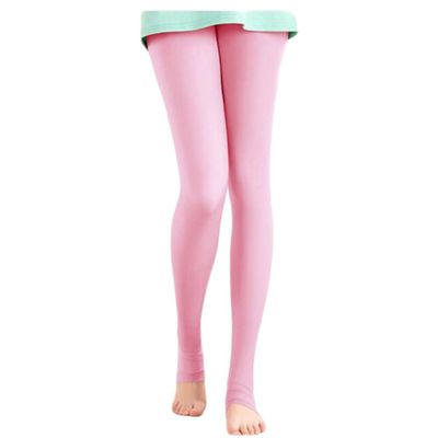 9/10 Sun Protection Golf Pants Cool Ice Silk Stocking Sport Leggings-Pink/Size L