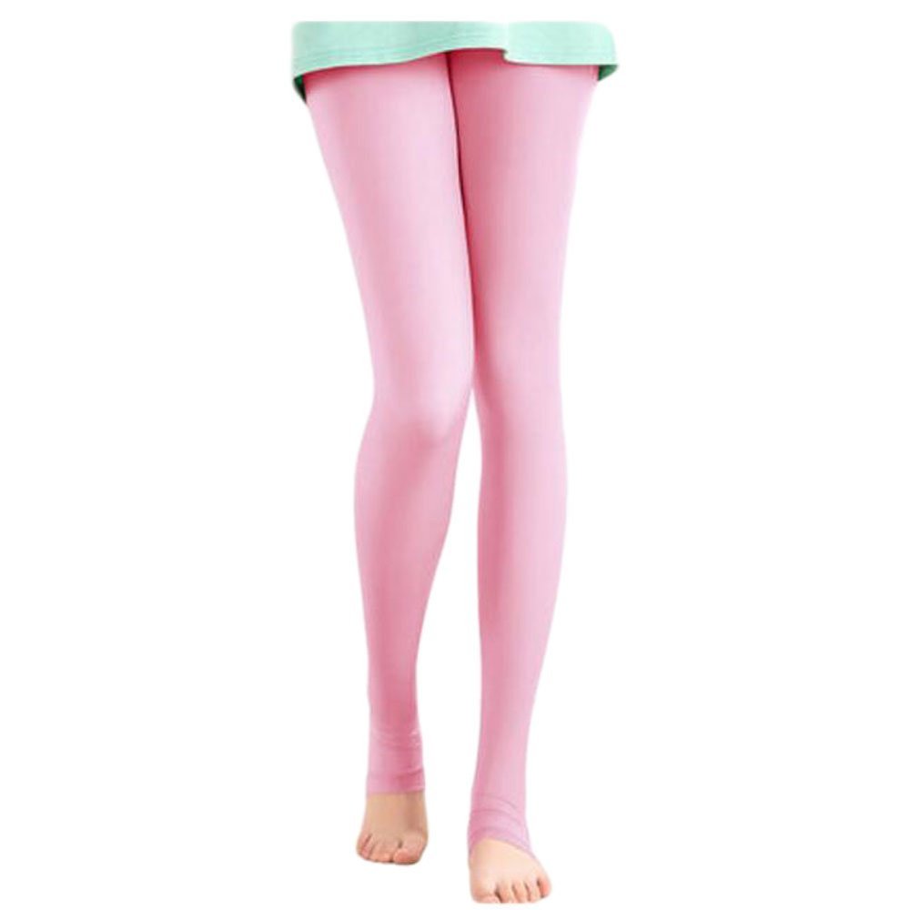 9/10 Sun Protection Golf Pants Cool Ice Silk Stocking Sport Leggings-Pink/Size L