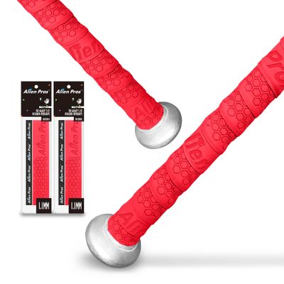 ALIEN PROS Bat Grip Tape for Baseball 1.1 MM (2 Pack, Red) - Precut and Pro Quality Bat Tape - Wrap Your Bat for an Epic Home Run - Replacement for Old Baseball bat Grip