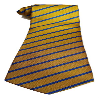 L&L Mens Boys School Uniform football prom party Striped tie (Blue/Gold)