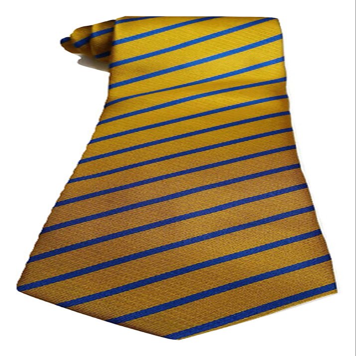 L&L Mens Boys School Uniform football prom party Striped tie (Blue/Gold)
