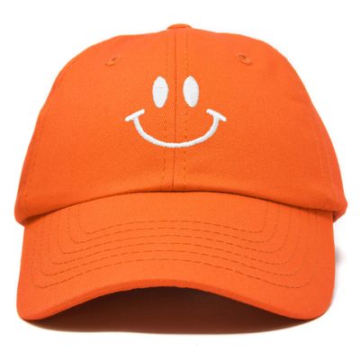 DALIX Smile Baseball Cap Smiling Face Happy Dad Hat Men Women Teens in Orange