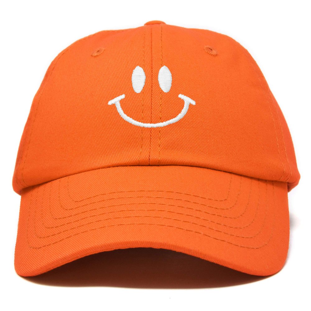 DALIX Smile Baseball Cap Smiling Face Happy Dad Hat Men Women Teens in Orange