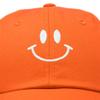DALIX Smile Baseball Cap Smiling Face Happy Dad Hat Men Women Teens in Orange view 2