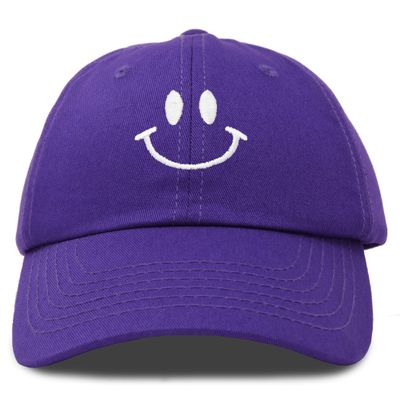 DALIX Smile Baseball Cap Smiling Face Happy Dad Hat Men Women Teens in Purple