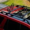 Goplus 2 Pairs Kayak Roof Rack, Universal Kayak Carrier J-Bar Rack with 4 Tie Down Straps, Canoe Boat SUP Surfboard Ski Board Rooftop Mount Rack on Car SUV and Truck Crossbar view 3