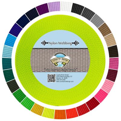 Country Brook Design - 3/8 Inch Heavy Duty 100% Real Nylon Webbing - 25+ Vibrant Colors (Hot Yellow, 10 Yards)