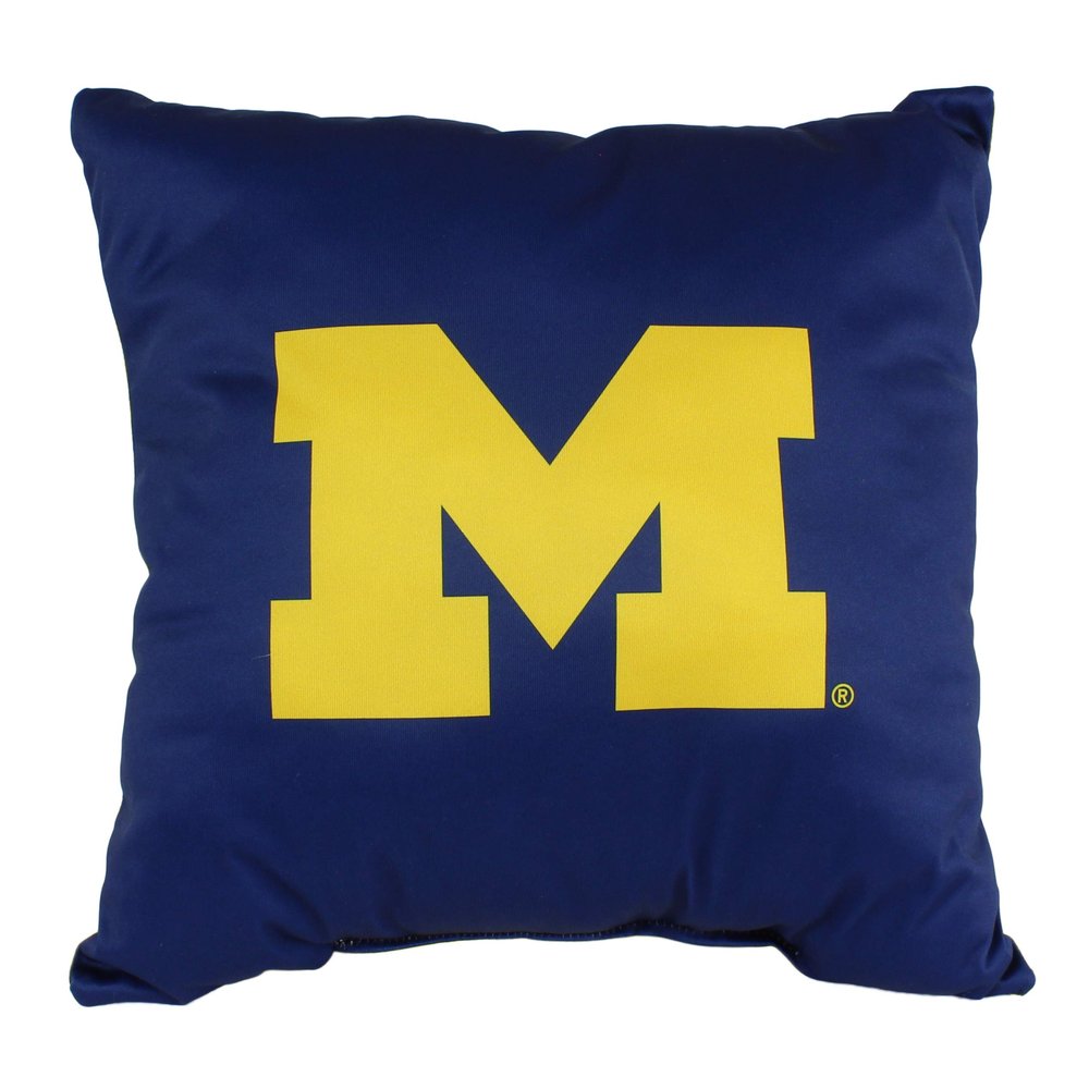 College Covers Everything Comfy Michigan Wolverines 16" Decorative Pillow Reversible 2 Unique Sides