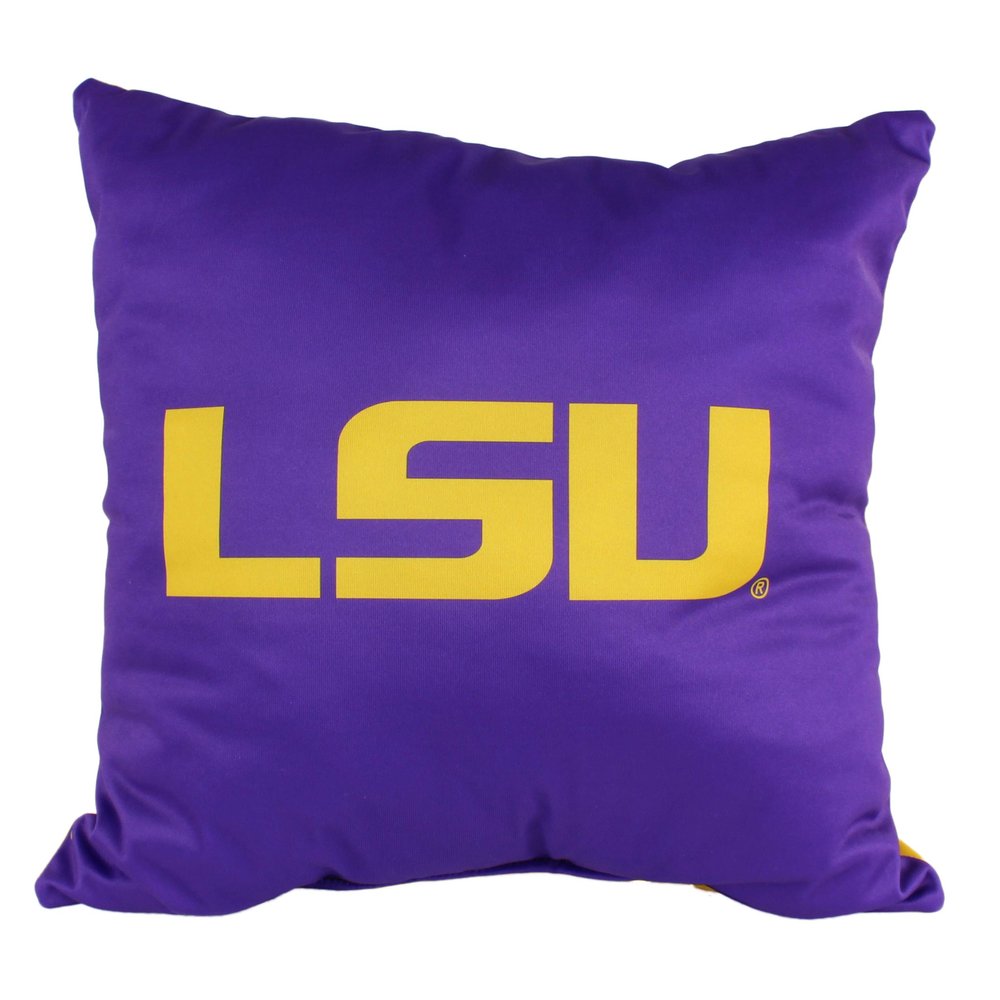 College Covers Everything Comfy LSU Tigers 16" Decorative Pillow Reversible 2 Unique Sides