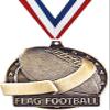Flag Football Medals, 2" Gold Flag Football Medal Award with Free Custom Engraving 50 Pack view 1