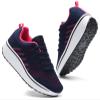 DADAWEN Women's Slip On Breathable Mesh Walking Tennis Shoes Lightweight Comfort Wedge Platform Casual Sneakers for Gym Travel Work Navy/Hot Pink US Size 7.5 view 1