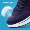 DADAWEN Women's Slip On Breathable Mesh Walking Tennis Shoes Lightweight Comfort Wedge Platform Casual Sneakers for Gym Travel Work Navy/Hot Pink US Size 7.5 view 4