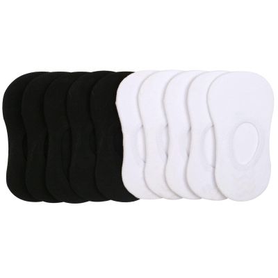 BOOPH 10 Pairs Girls Boys Socks Kids No Show Socks Toddlers Girl Anti-slip Ankle Low Cut Sock 3-4T White-Black