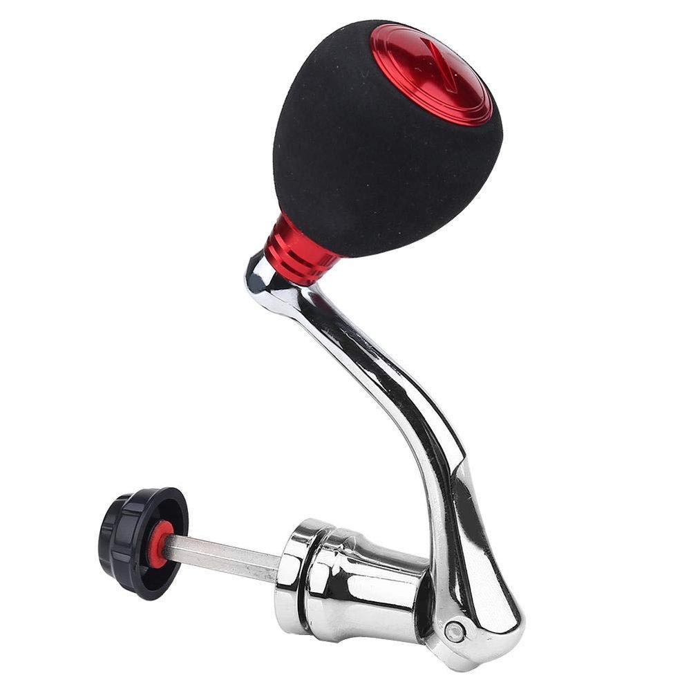 GOTOTOP Fishing Reel Handle, Aluminum Alloy Reel Replacement Power Handle Metal Rocker Arm Fishing Reel Handle Metal Rocker Grip(4000 5000 6000 L-Red)