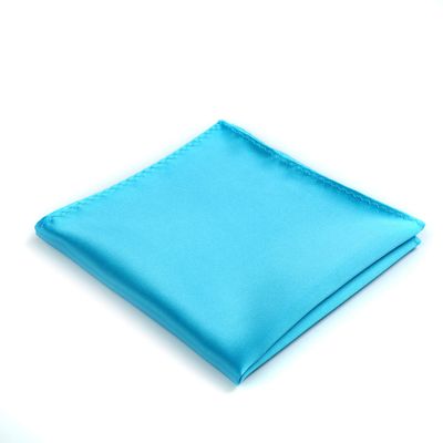 fortunatever Mens Solid Satin Pocket Square(Sky Blue)
