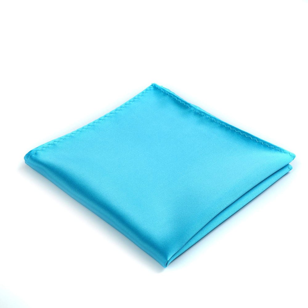 fortunatever Mens Solid Satin Pocket Square(Sky Blue)