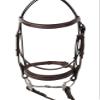 Huntley Equestrian Fancy Stitched Sedgwick Leather Padded Bridle with Reins (Sedgwick Australian Nut, Medium Pony) view 3
