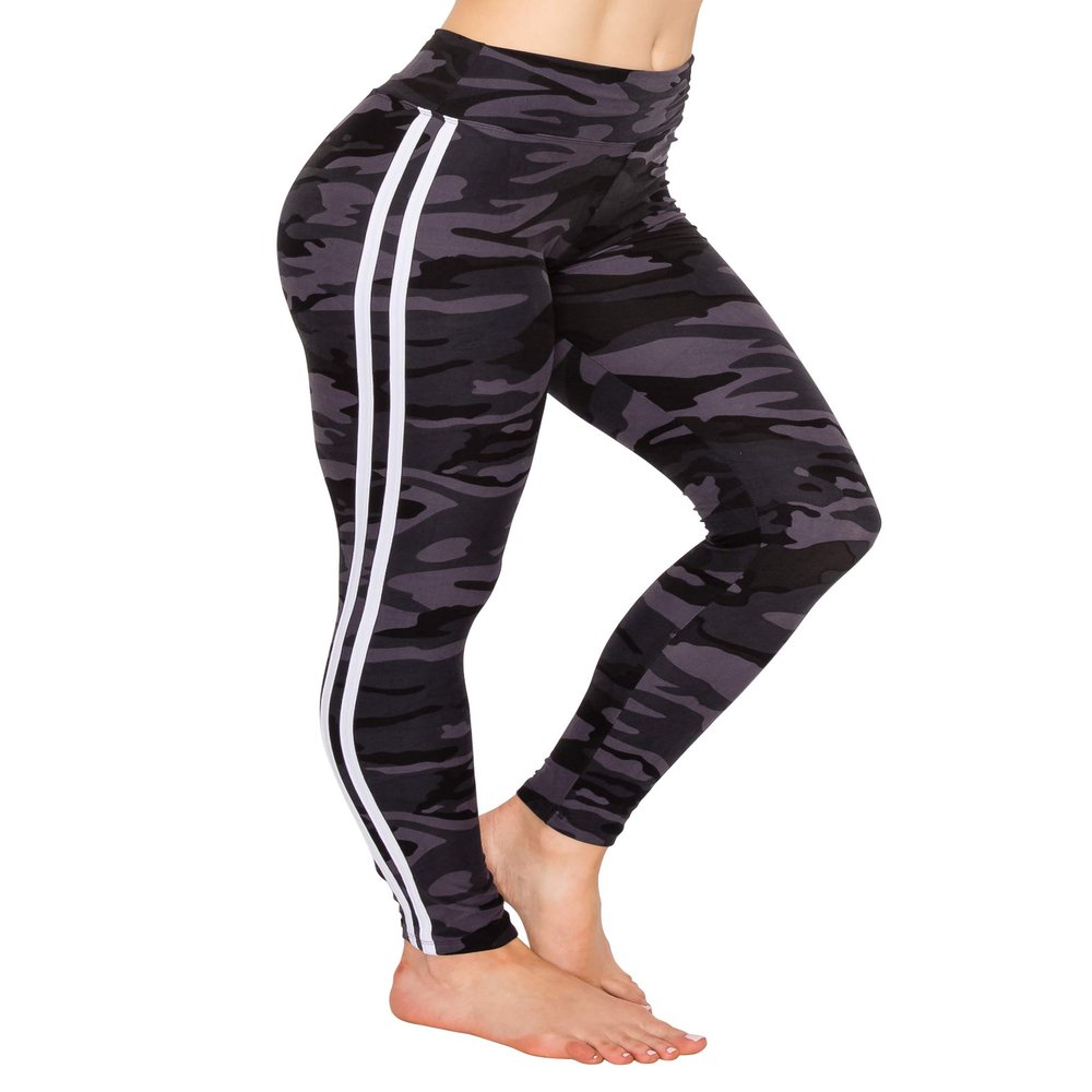 ALWAYS Women's High Waist Yoga Leggings - Camo Military Army Premium Soft Stretch Workout Pants 153 One Size