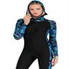 Cokarsey Women's Long Swimsuit One Piece Long Sleeve Sun Protection Rash Guard with Hood view 4