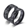 Blowin 8mm EKG Heartbeat Engagement Wedding Band Black Stainless Steel Promise Ring for Men Comfort Fit (His Size 11) view 1