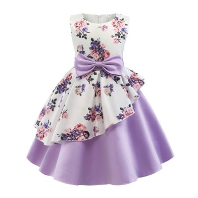 Fairy Elegant Party Pageant Prom Vintage Flower Girl Dress Teens Girls Sleeveless Wedding Bridal Ball Gown Formal Easter Dress Size 4T 5T (Purple 120)